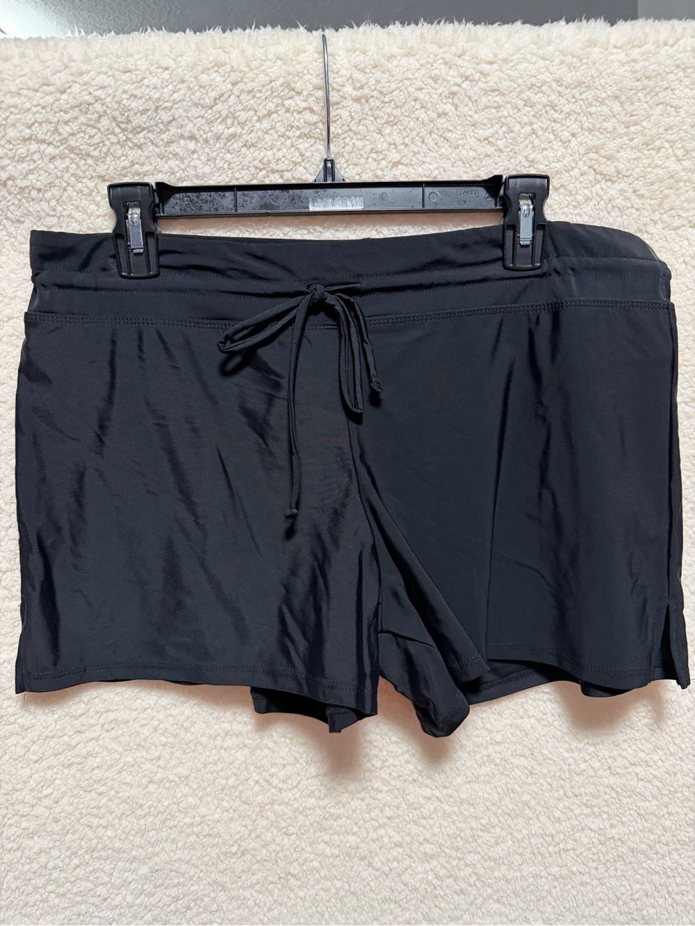 Lined Swim Shorts with Drawstring in Black Women's Size XL NEW no tag NWOT